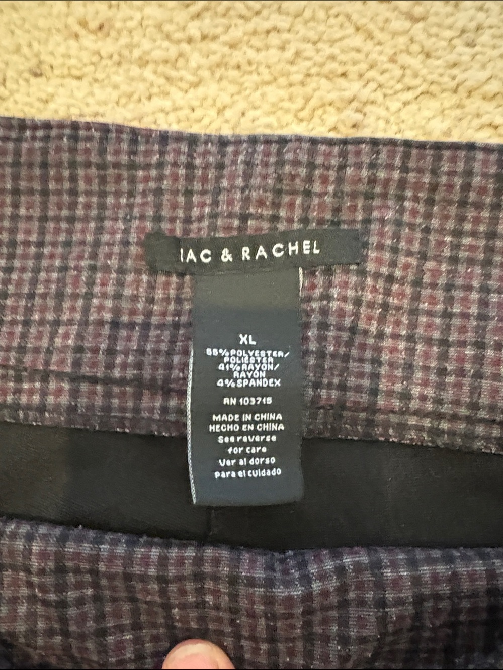 Zac & RACHEL Plaid Pants in Plum and Black - Picture 2 of 6